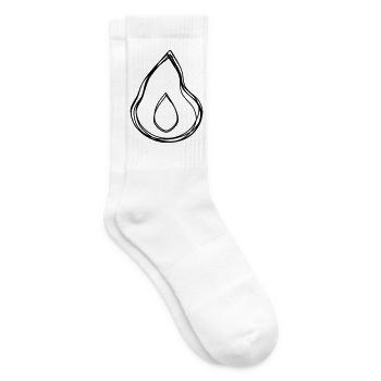 Flamme handgezeichnet - Tennissocken - Weiß - Rechts