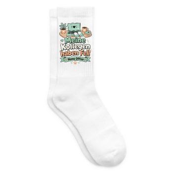Meine Kollegen haben Fell Home Office - Tennissocken - Weiß - Rechts