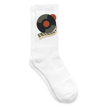 Vinylabend – Schallplatte trifft Klavier - Tennissocken - Weiß - Rechts
