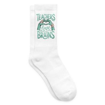 Lehrer lieben Brains Funny Halloween Teaching Gift - Tennissocken - Weiß - Rechts
