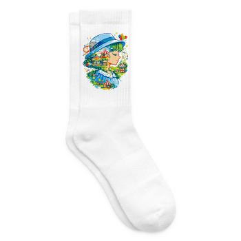  Freizeitpark Jahrmarkt Rummelplatz Anime Dorffest - Tennissocken - Weiß - Rechts