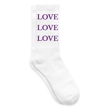 Lila Liebe Liebe Liebe Liebe - Tennissocken - Weiß - Rechts