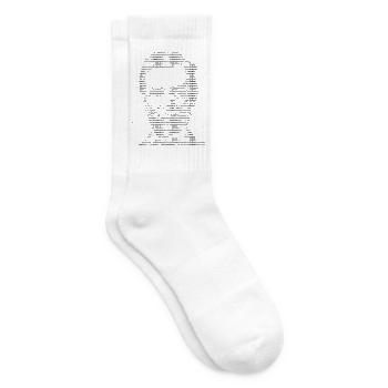 Abraham Lincoln ASCII-Porträt - Tennissocken - Weiß - Rechts