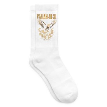 Jesaja 40 31 aufsteigender Adler Bibelvers - Tennissocken - Weiß - Rechts