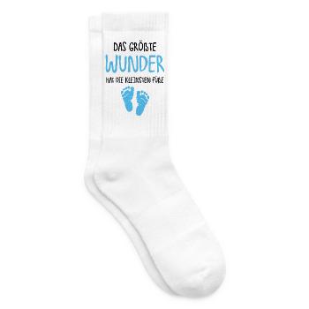 Das größte Wunder hat die kleinsten Füße - BOY - Tennissocken - Weiß - Rechts
