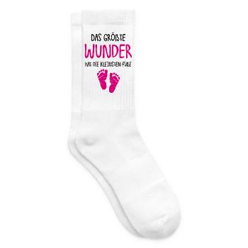 Das größte Wunder hat die kleinsten Füße - GIRL - Tennissocken - Weiß - Rechts