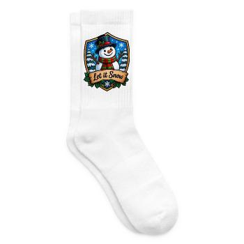 Let it Snow Schneemann Shield - Tennissocken - Weiß - Rechts