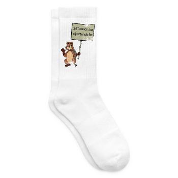 Hindernisse sind Chancen - Biber sieht nur Chancen - Tennissocken - Weiß - Rechts