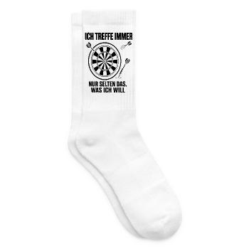 Daneben geworfen Dartspieler Fehlwurf Humor - Tennissocken - Weiß - Rechts