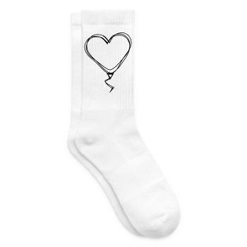 Herzballon handgezeichnet - Tennissocken - Weiß - Rechts
