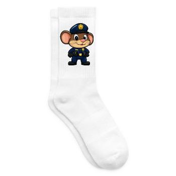 Mäuse Polizei / Polizistin Maus - Tennissocken - Weiß - Rechts