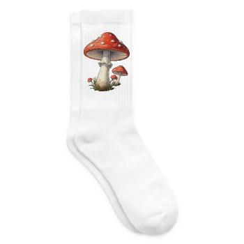 Fliegenpilz Geschenk Pilzsammler Mushroom Hunter  - Tennissocken - Weiß - Rechts