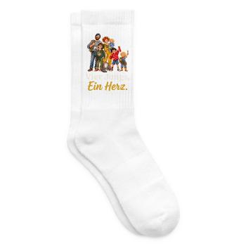 Vier Jungs. Ein Herz. – Großfamilie in einer Reihe - Tennissocken - Weiß - Rechts