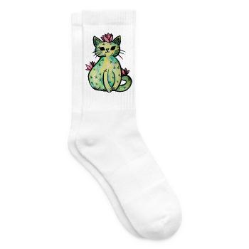 Pastell-Blumenkatzen-Skizze - Tennissocken - Weiß - Rechts