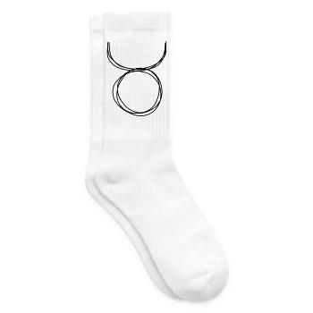 Sternzeichen Stier handgezeichnet - Tennissocken - Weiß - Rechts