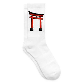 Roter Shinto-Torii Türbogen - Tennissocken - Weiß - Rechts
