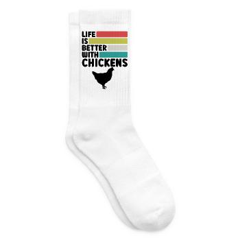 Huhn Spruch Retro-Style - Tennissocken - Weiß - Rechts