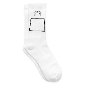 Einkaufstüte handgezeichnet - Tennissocken - Weiß - Rechts