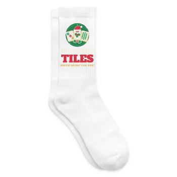 Deck die Steine – lustiges Mahjong-Weihnachtsspiel - Tennissocken - Weiß - Rechts
