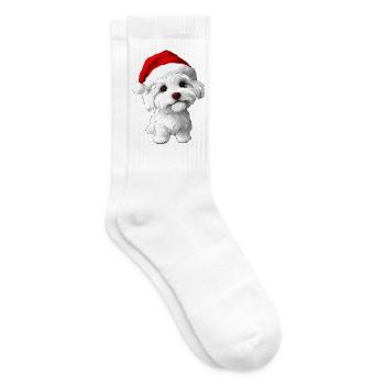 Weihnachten Hunde - Tennissocken - Weiß - Rechts