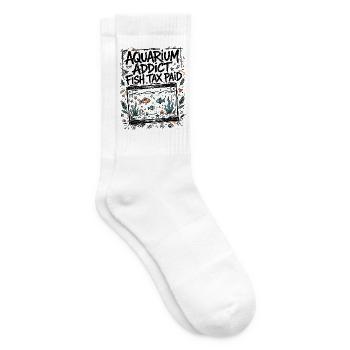 Aquaristik – Aquarium Addict Fish Tax Paid - Tennissocken - Weiß - Rechts
