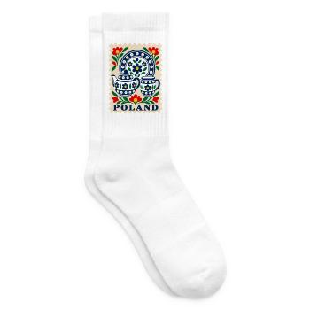 Polen Volkskunst-Teekanne Vintage-Volksmuster - Tennissocken - Weiß - Rechts