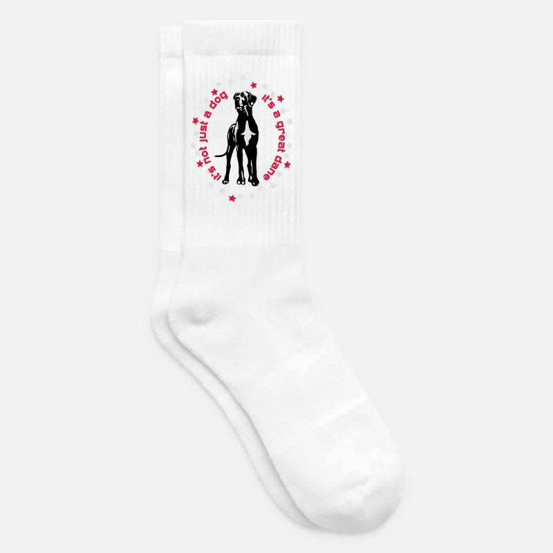 c'est un grand danois qui précède Great Dane - Chaussettes de tennis - blanc
