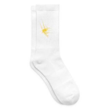 Gelbes Explosionsstern Muster - Tennissocken - Weiß - Rechts
