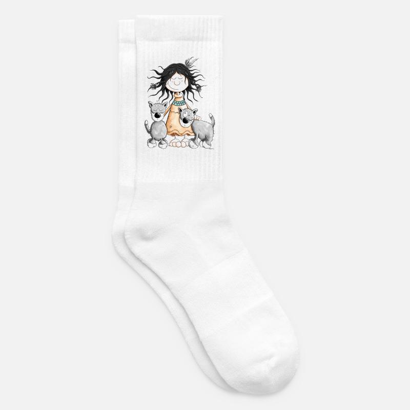 Indianermädchen unter Wölfen - Tennissocken - Weiß