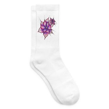 Vulva flower - Tennis socks - white - Right