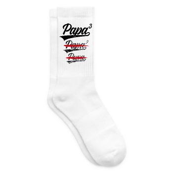 PAPA HOCH 3 KINDER DREIFACHER VATER DREI KINDER - Tennissocken - Weiß - Rechts