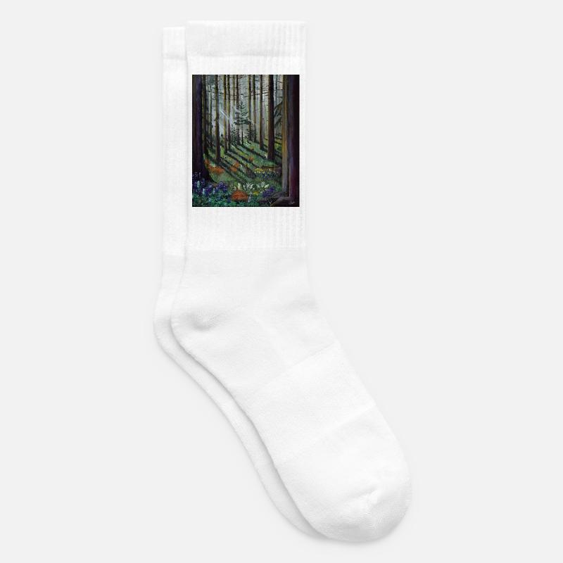 Forêt enchantée Rayons de soleil Illustration - Chaussettes de tennis - blanc