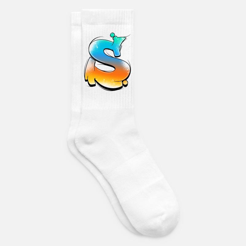 S-Gradient Neon Splashes - Tennis socks - white