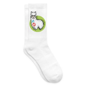 alpaca xmas balls christmas llama symbol alpaca - Tennis socks - white - Right