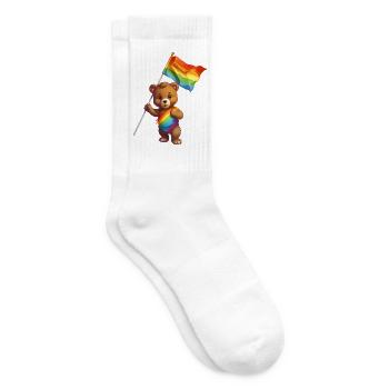L’amour est une nécessité pour l’ours - Chaussettes de tennis - blanc - Droite