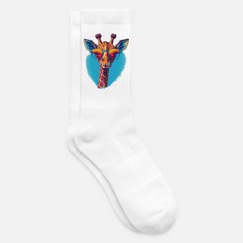 Giraffe mit Durchblick - Tennissocken - Weiß