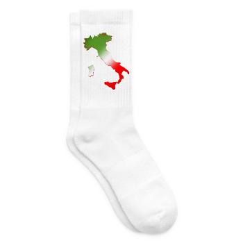 Landkarte von Italien mit dreifarbiger Flagge - Tennissocken - Weiß - Rechts