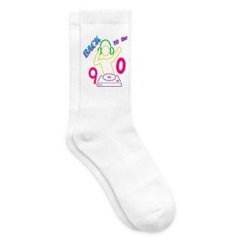 Back to the 90s mit DJ - Tennissocken - Weiß - Rechts
