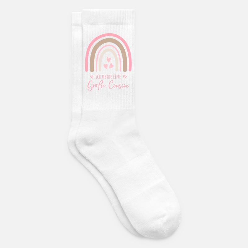 Ich werde eine große Cousine Boho Regenbogen - Tennissocken - Weiß