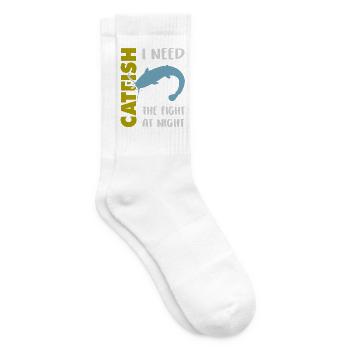 Combat de pêche au poisson-chat avec le poisson-chat fort - Chaussettes de tennis - blanc - Droite