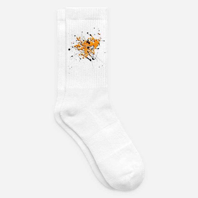 Orange.Splash - Chaussettes de tennis - blanc