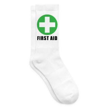 First Aid Medical Cross Sicherheitssymbol Vektor-Symbol - Tennissocken - Weiß - Rechts