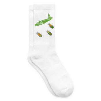 Avion bombe ananas vert - Chaussettes de tennis - blanc - Droite