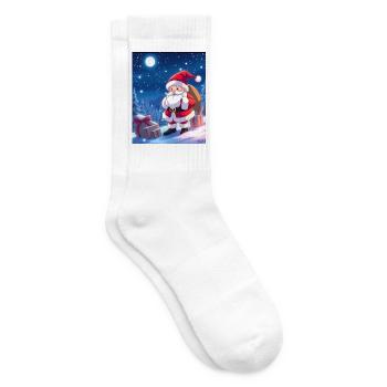 Christmas Man with Gifts Sack - Tennis socks - white - Right