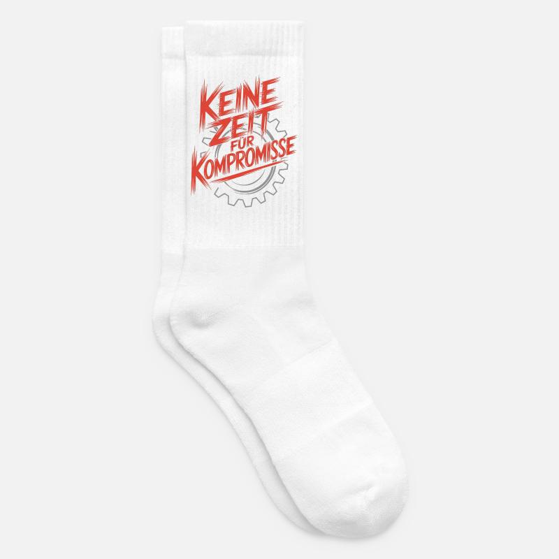 Pas le temps pour le compromis rouge - Chaussettes de tennis - blanc