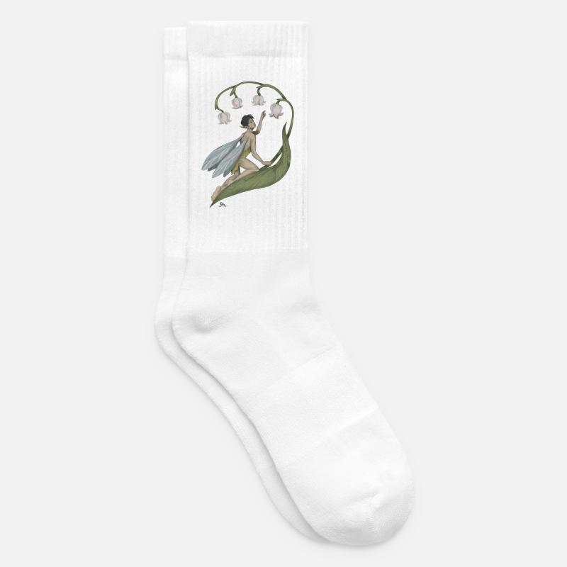 Pixie with lily of the valley - Tennis socks - white