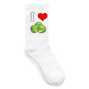 I love Brussels sprouts - Tennis socks - white - Right