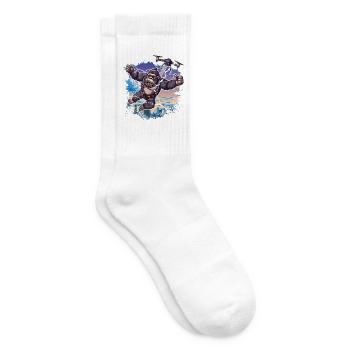 Gorilla Drohne Kinder lustig - Tennissocken - Weiß - Rechts
