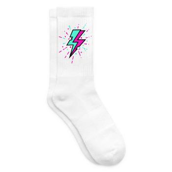 Retro Blitz bunten Stil - Tennissocken - Weiß - Rechts