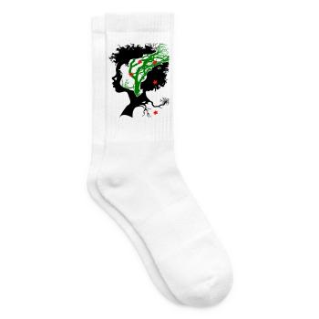 Abstrakter Baum mit Blüten - Tennissocken - Weiß - Rechts